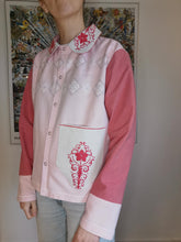 Indlæs billede til gallerivisning Patchwork skjorte - rosa nuancer - str L/XL