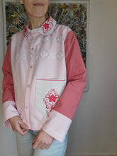 Indlæs billede til gallerivisning Patchwork skjorte - rosa nuancer - str L/XL
