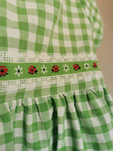 Indlæs billede til gallerivisning Marguerit Kjole - grøn med mariehøns - str. 98