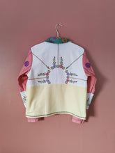 Indlæs billede til gallerivisning Patchwork skjorte - pastelbroderier med svampe - str. L/XL