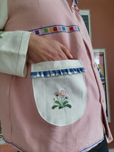 Indlæs billede til gallerivisning Patchwork skjorte - rosa/blå med blomster str. M/L