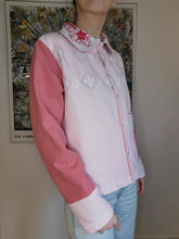 Indlæs billede til gallerivisning Patchwork skjorte - rosa nuancer - str L/XL
