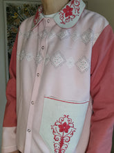 Indlæs billede til gallerivisning Patchwork skjorte - rosa nuancer - str L/XL
