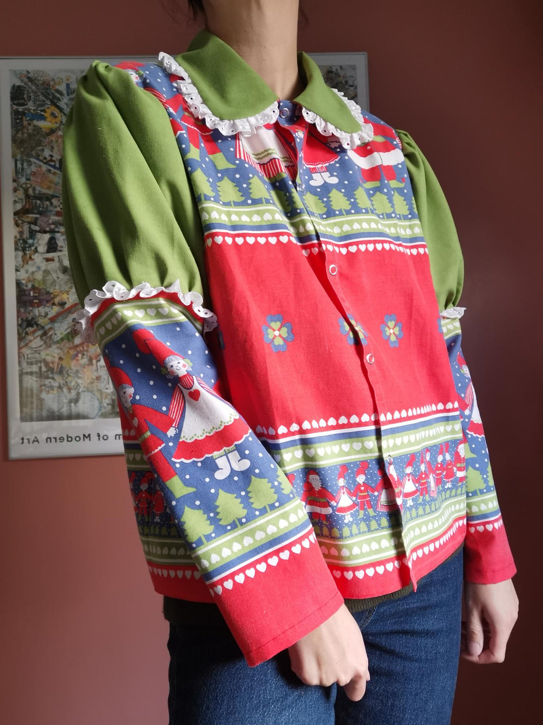 Vicky skjorte - Julefarver - str. L