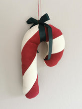 Indlæs billede til gallerivisning Sukkerstok stor - rødt og hvidt velour
