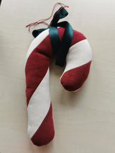 Indlæs billede til gallerivisning Sukkerstok stor - rødt og hvidt velour
