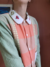 Indlæs billede til gallerivisning Patchwork skjorte - Orange/grøn med mariehøns
