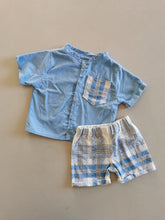 Indlæs billede til gallerivisning Sæt med shorts og kortærmet skjorte. Blå
